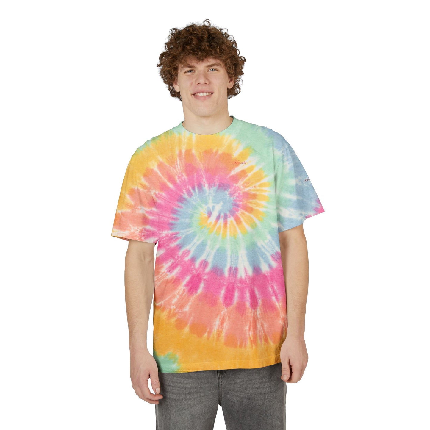 Kureshi Custom - Colorful Oversized Tie-Dye T-Shirt | Boho Style Tee, Festival Wear, Summer Vibes, Embroidered Shirt, Unisex Casual Top