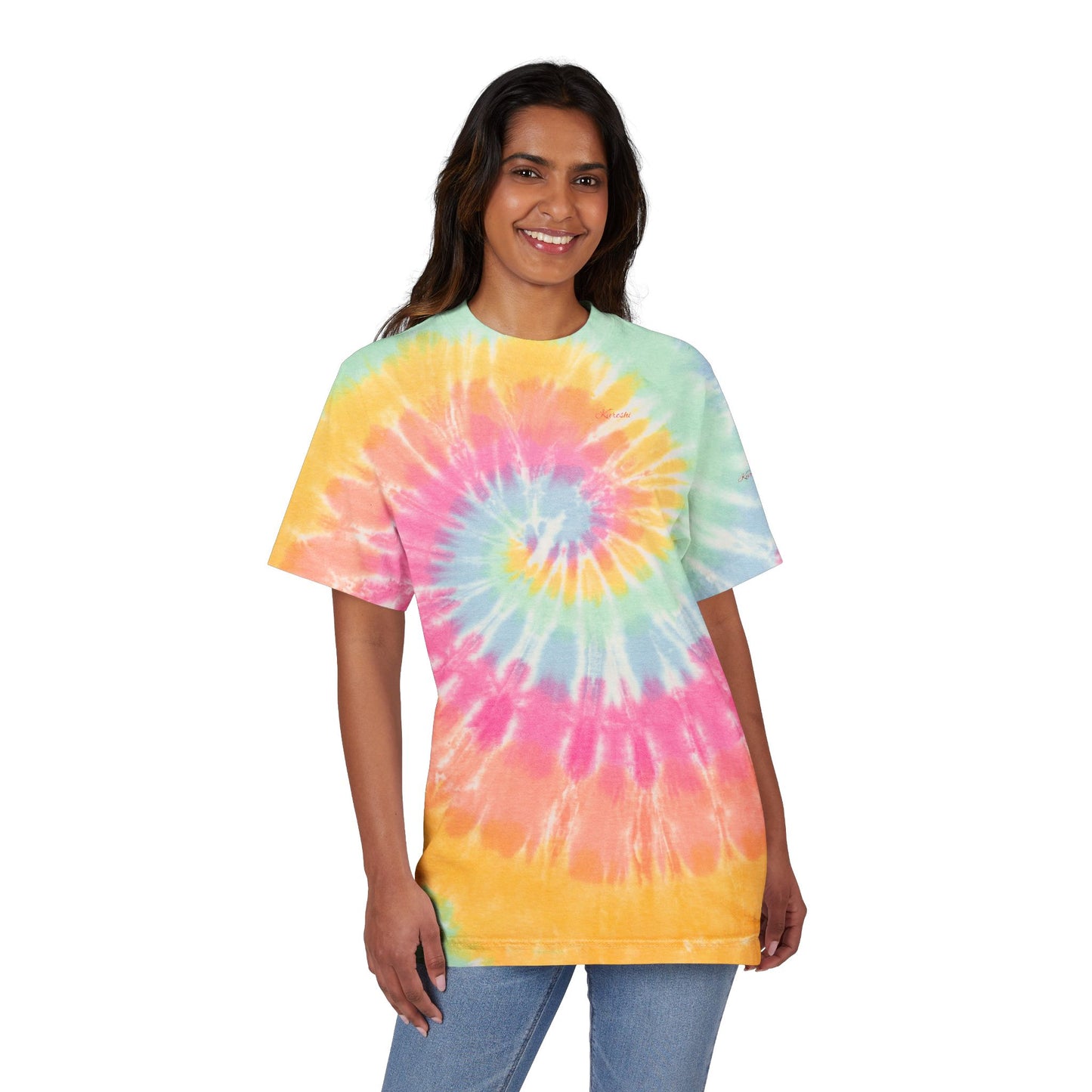 Kureshi Custom - Colorful Oversized Tie-Dye T-Shirt | Boho Style Tee, Festival Wear, Summer Vibes, Embroidered Shirt, Unisex Casual Top