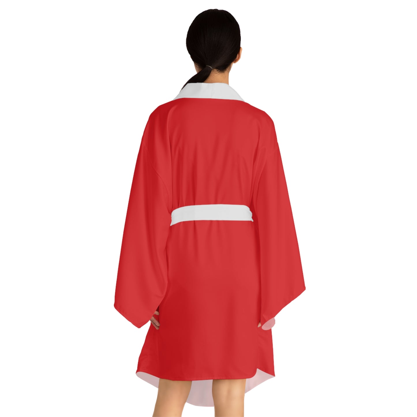 Kureshi Custom - Red Long Sleeve Kimono Robe for Celebrations and Relaxation