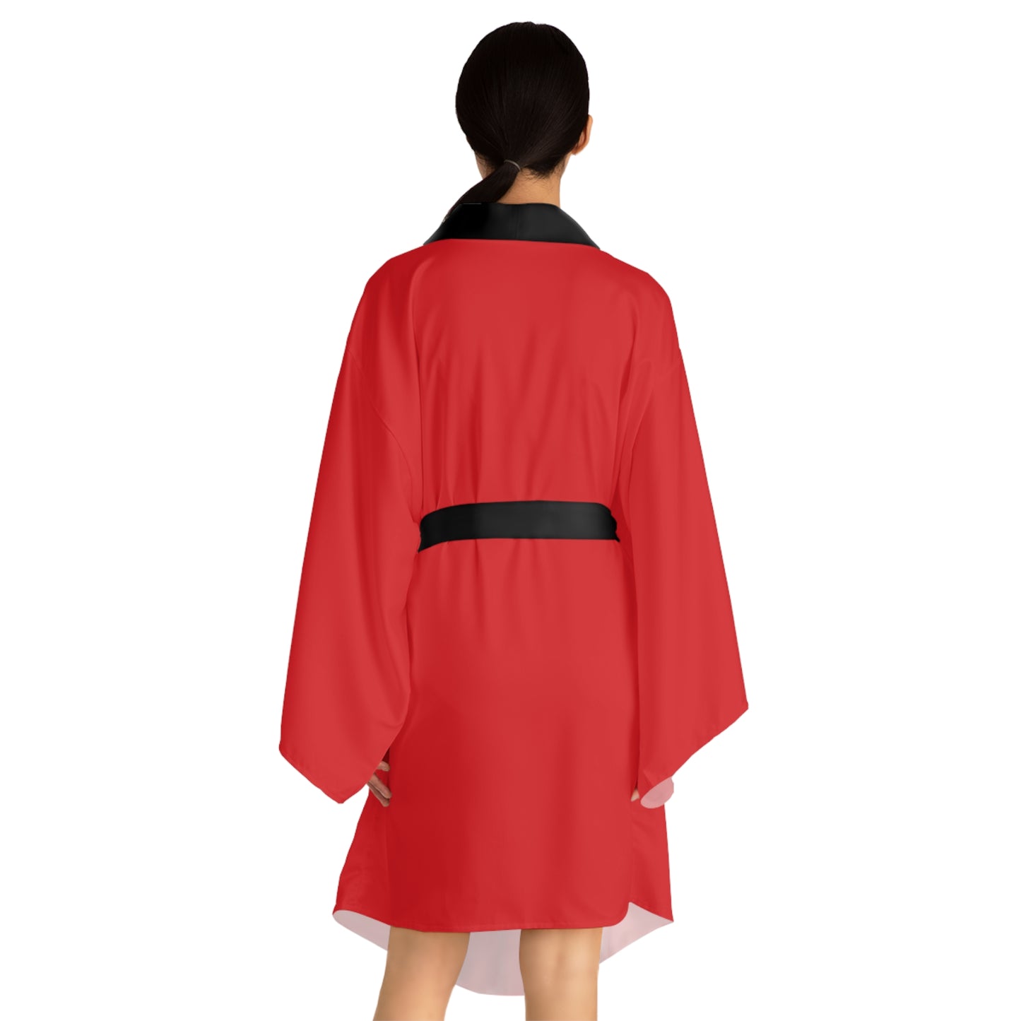Kureshi Custom - Red Long Sleeve Kimono Robe for Celebrations and Relaxation